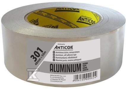 ALUMINIO 301, DO 120°C 48MMX50M ALUMINIO 301, DO 120°C 48MMX50M
