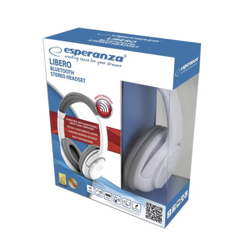 EH163W Esperanza słuchawki bluetooth libero białe EH163W Esperanza słuchawki bluetooth libero białe
