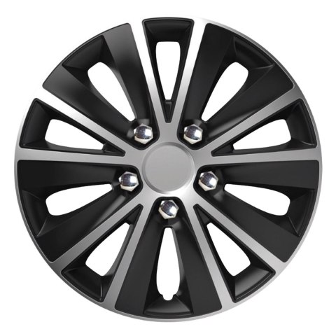 Kołpak samochodowy czarno srebrny ze śrubami chrom rapide nc 16" cali Kołpak samochodowy czarno srebrny ze śrubami chrom rapide nc 16" cali