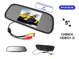 Monitor samochodowy cofania lcd 5cali cali led w lusterku wstecznym av 12v