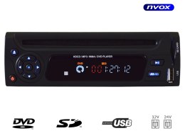 Samochodowy odtwarzacz dvd divx 3/4din usb sd 12v 24v