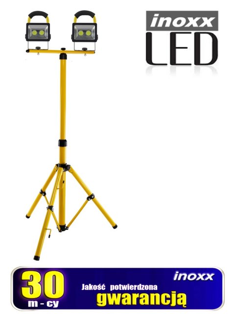 Naświetlacz przenośny led 30w 2x + statyw teleskopowy 160cm Naświetlacz przenośny led 30w 2x + statyw teleskopowy 160cm