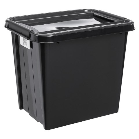 Pojemnik z pokrywą PlastTeam ProBox Recycle QR 53L czarny Pojemnik z pokrywą PlastTeam ProBox Recycle QR 53L czarny