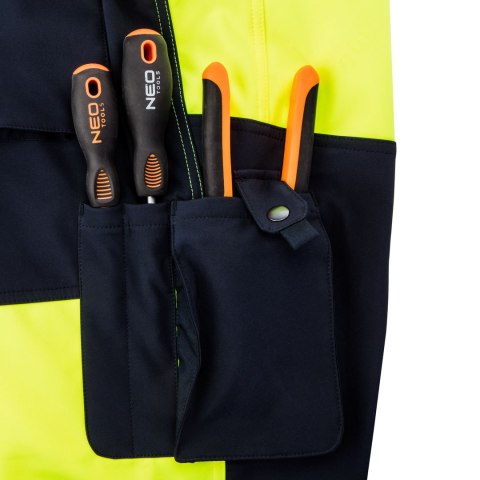 Spodnie robocze ostrzegawcze softshell, żółte, rozmiar XXL Spodnie robocze ostrzegawcze softshell, żółte, rozmiar XXL