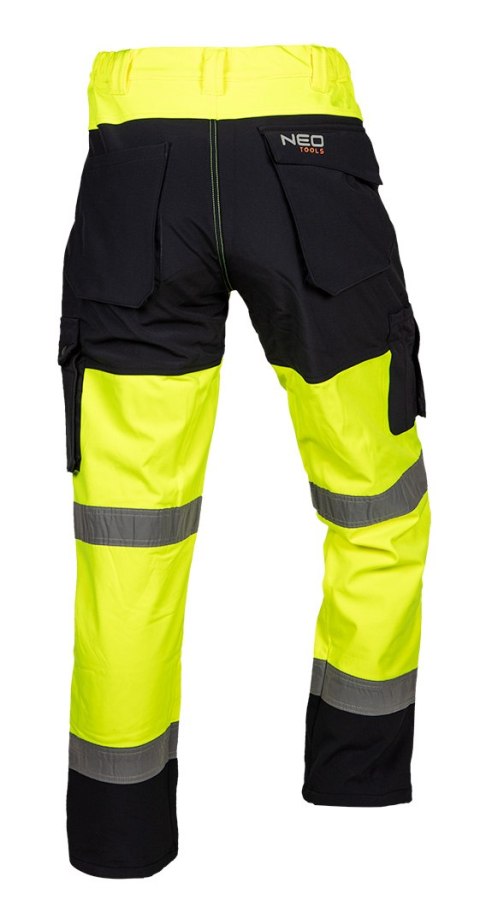 Spodnie robocze ostrzegawcze softshell, żółte, rozmiar XXL Spodnie robocze ostrzegawcze softshell, żółte, rozmiar XXL
