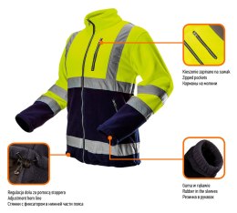 Bluza polarowa ostrzegawcza, żółta, rozmiar L