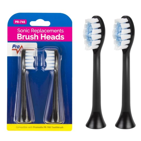 Zestaw zapasowych szczoteczek do PR-740 B Promedix, 2 szt, kolor czarny. PR-745 B Zestaw zapasowych szczoteczek do PR-740 B Promedix, 2 szt, kolor czarny. PR-745 B