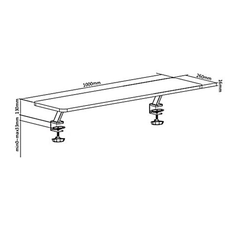 Półka do blatu na monitor Ergo Office, przykręcana, 13"~32", max 20kg, ER-409 Półka do blatu na monitor Ergo Office, przykręcana, 13"~32", max 20kg, ER-409
