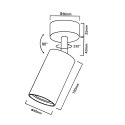 Lampa ścienno-sufitowa Maclean, punktowa, ruchoma, aluminiowa, 1xGU10, 55x100mm, kolor czarny mat, MCE451 B