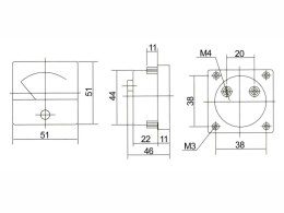 9320# Miernik analogowy voltomierz kwadrat 40v