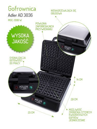 AD 3036 Gofrownica 1500 w AD 3036 Gofrownica 1500 w