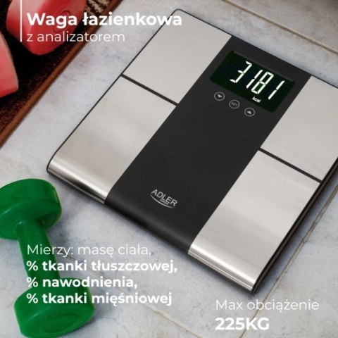 AD 8165 Waga łazienkowa z analizatorem - 225kg AD 8165 Waga łazienkowa z analizatorem - 225kg