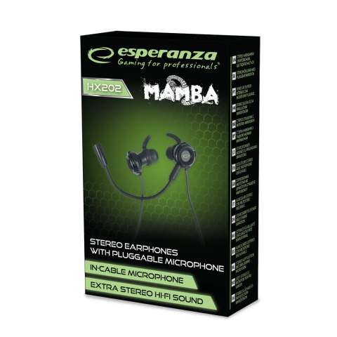 EGH202K Esperanza słuchawki douszne z mikrofonem gaming mamba EGH202K Esperanza słuchawki douszne z mikrofonem gaming mamba