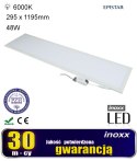 Panel led sufitowy 120x30 48w lampa slim kaseton 6000k zimny+ ramka natynkowa czarna