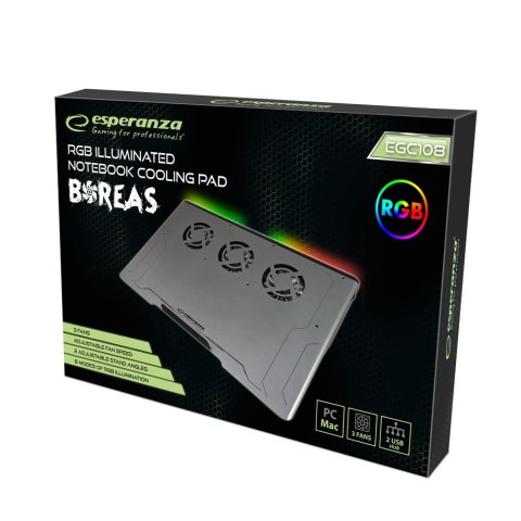 EGC108 Esperanza podstawka chłodząca gaming pod notebook led rgb boreas EGC108 Esperanza podstawka chłodząca gaming pod notebook led rgb boreas