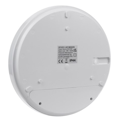 Lampa LED z czujnikiem ruchu Maclean, na podczerwień, kolor biały, 10W, IP44, barwa naturalna biała (4000K), 900lm, MCE357 W Lampa LED z czujnikiem ruchu Maclean, na podczerwień, kolor biały, 10W, IP44, barwa naturalna biała (4000K), 900lm, MCE357 W