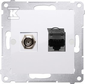 GNIAZDO ANTENOWE TYPU F RJ45 KAT.6BIAŁY GNIAZDO ANTENOWE TYPU F RJ45 KAT.6BIAŁY