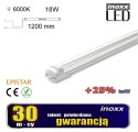 Zestaw: 1x oprawa hermetyczna lampa led ip65 1-stronna+ 2x świetlówka led 120cm 18w t8 6000k 1-stronna zimna