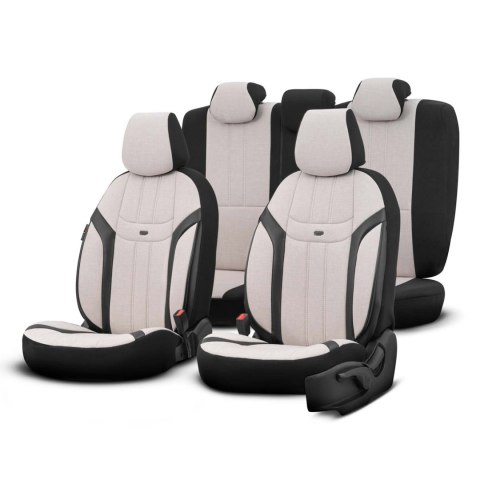 Komplet pokrowców na fotele samochodowe otom swan 503 beige 3-zip Komplet pokrowców na fotele samochodowe otom swan 503 beige 3-zip