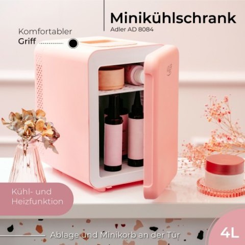 AD 8084 pink Mini lodówka 4l | chłodzenie i podgrzewanie | do domu i samochodu | system peltiera AD 8084 pink Mini lodówka 4l | chłodzenie i podgrzewanie | do domu i samochodu | system peltiera
