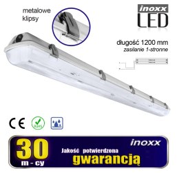 Zestaw 10x oprawa hermetyczna lampa led ip65 1-stronna + 20x świetlówka led 120cm 18w t8 6000k 1-stronna zimna
