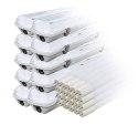 Zestaw: 10x oprawa hermetyczna lampa led ip65 + 20x świetlówka led 120cm 18w t8 4000k g13 neutralna