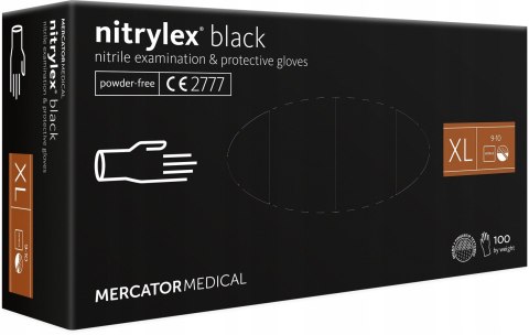 Rękawice nitrylowe czarne mercator nitrylex basic rozmiar xl 100 szt. Rękawice nitrylowe czarne mercator nitrylex basic rozmiar xl 100 szt.