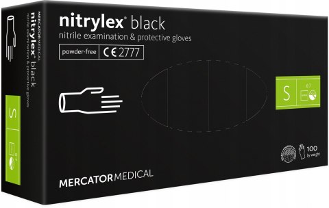 Rękawice nitrylowe czarne mercator nitrylex black rozmiar s 100 szt. Rękawice nitrylowe czarne mercator nitrylex black rozmiar s 100 szt.