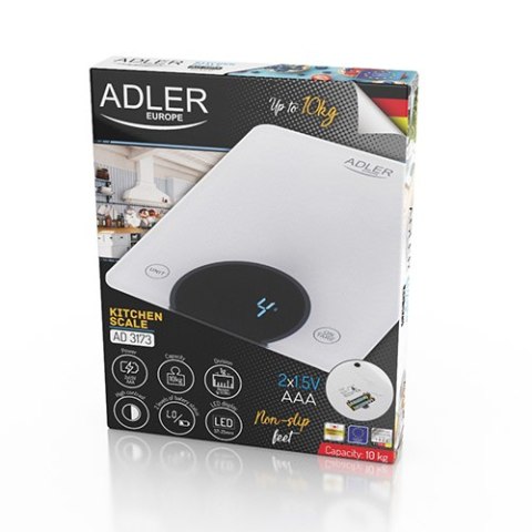 AD 3173 white Waga kuchenna - do 10kg - led AD 3173 white Waga kuchenna - do 10kg - led