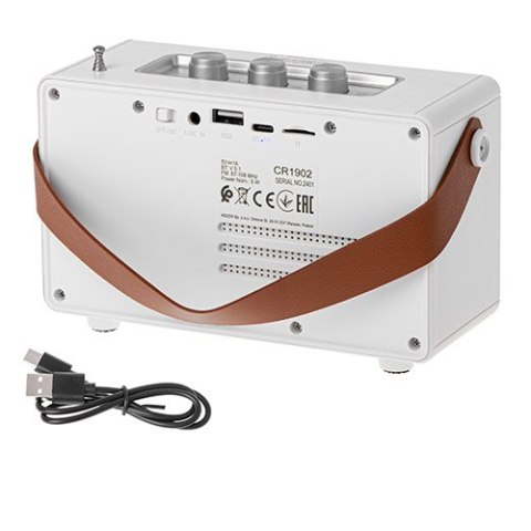CR 1902 White Radio fm z bluetooth - usb-c CR 1902 White Radio fm z bluetooth - usb-c