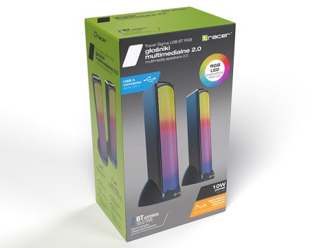 Głośniki TRACER 2.0 Sigma USB BT RGB Głośniki TRACER 2.0 Sigma USB BT RGB