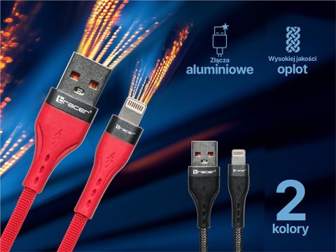 Kabel TRACER USB A - Lightning 1m BK Kabel TRACER USB A - Lightning 1m BK