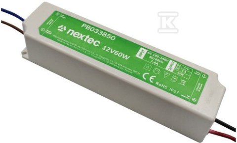 ZASILACZ LED IP67 / 12V / 5A / 60W ZASILACZ LED IP67 / 12V / 5A / 60W