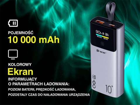 Power bank TRACER Comet 10000mAh screen PD+QC Power bank TRACER Comet 10000mAh screen PD+QC