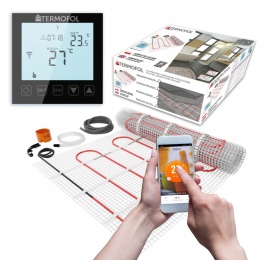 4m2 Zestaw mata grzewcza z termoregulatorem TF-WIFI Czarny