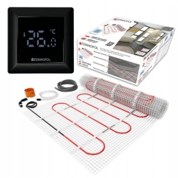 8m2 Zestaw mata grzewcza z termoregulatorem TF-H6 Black (czarny)