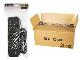 98-508# Przedłużacz sieciowy ps-530s 5-gniazd 4xusb 1xusb-c 3m czarny 3x1mm opakowanie