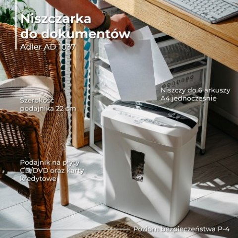 AD 1037 White Niszczarka do dokumentów AD 1037 White Niszczarka do dokumentów