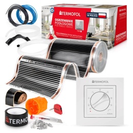 5m2 - Zestaw folii o szerokości 50 cm mocy 140W/m2 z akcesoriami z termoregulatorem TF-H3 White