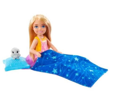 Zestaw barbie kemping chelsea lalka + śpiwór Zestaw barbie kemping chelsea lalka + śpiwór