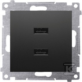 ŁADOWARKA 2XUSB 2.1A, 5V CZARNY SIMON54
