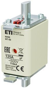 WKŁADKA NH00/WT-00 GF 125A/500V
