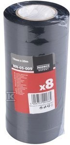 TAŚMA IZO. CZARNA 19MM X 20M ATEST 1 KV