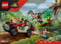 Klocki jurassic world 76972 ucieczka terenówką przed raptorem