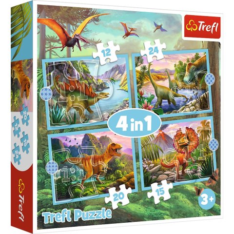 Puzzle - 4w1 - Wyjątkowe dinozaury - Trefl 34609 Puzzle - 4w1 - Wyjątkowe dinozaury - Trefl 34609