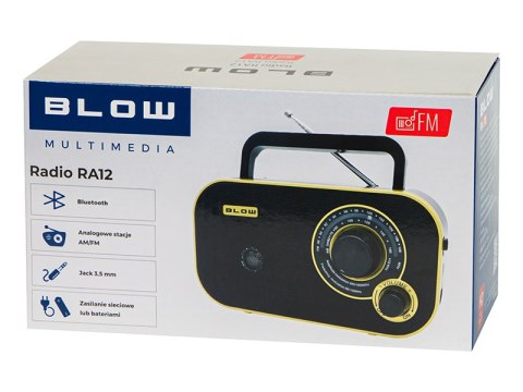 77-542# Radio przenośne analogowe am/fm blow ra12 czarno-złote 77-542# Radio przenośne analogowe am/fm blow ra12 czarno-złote