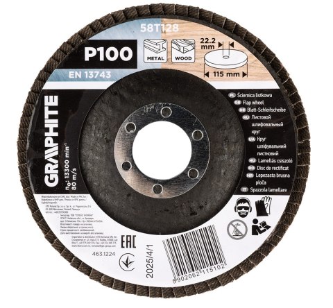 Ściernica listkowa 115 x 22.2 mm, P100 Ściernica listkowa 115 x 22.2 mm, P100
