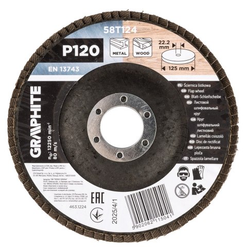 Ściernica listkowa 125 x 22.2 mm, P120 Ściernica listkowa 125 x 22.2 mm, P120