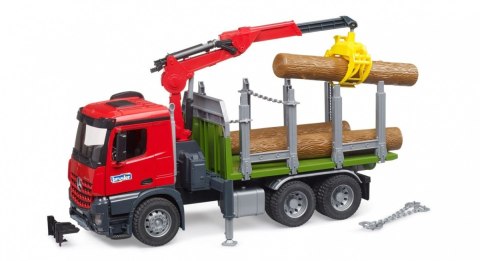 Ciężarówka mercedes benz arocs z dźwigiem do przewozu drewna + 3 kłody