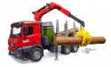Ciężarówka mercedes benz arocs z dźwigiem do przewozu drewna + 3 kłody
